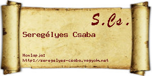 Seregélyes Csaba névjegykártya