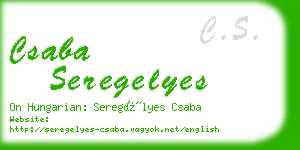 csaba seregelyes business card